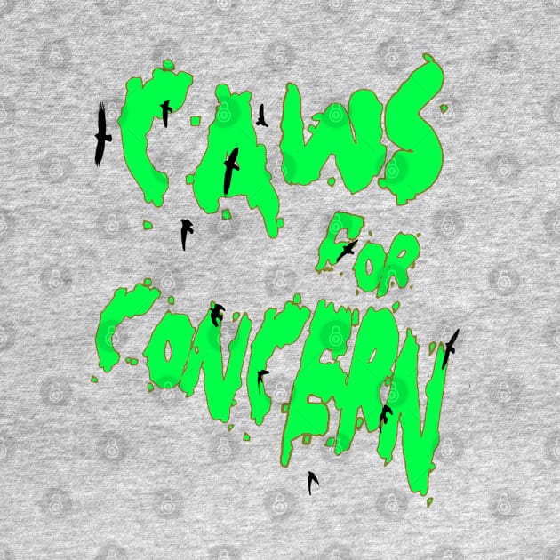 Halloween Ravens Caws For Concern Fun Pun Green Quote by taiche